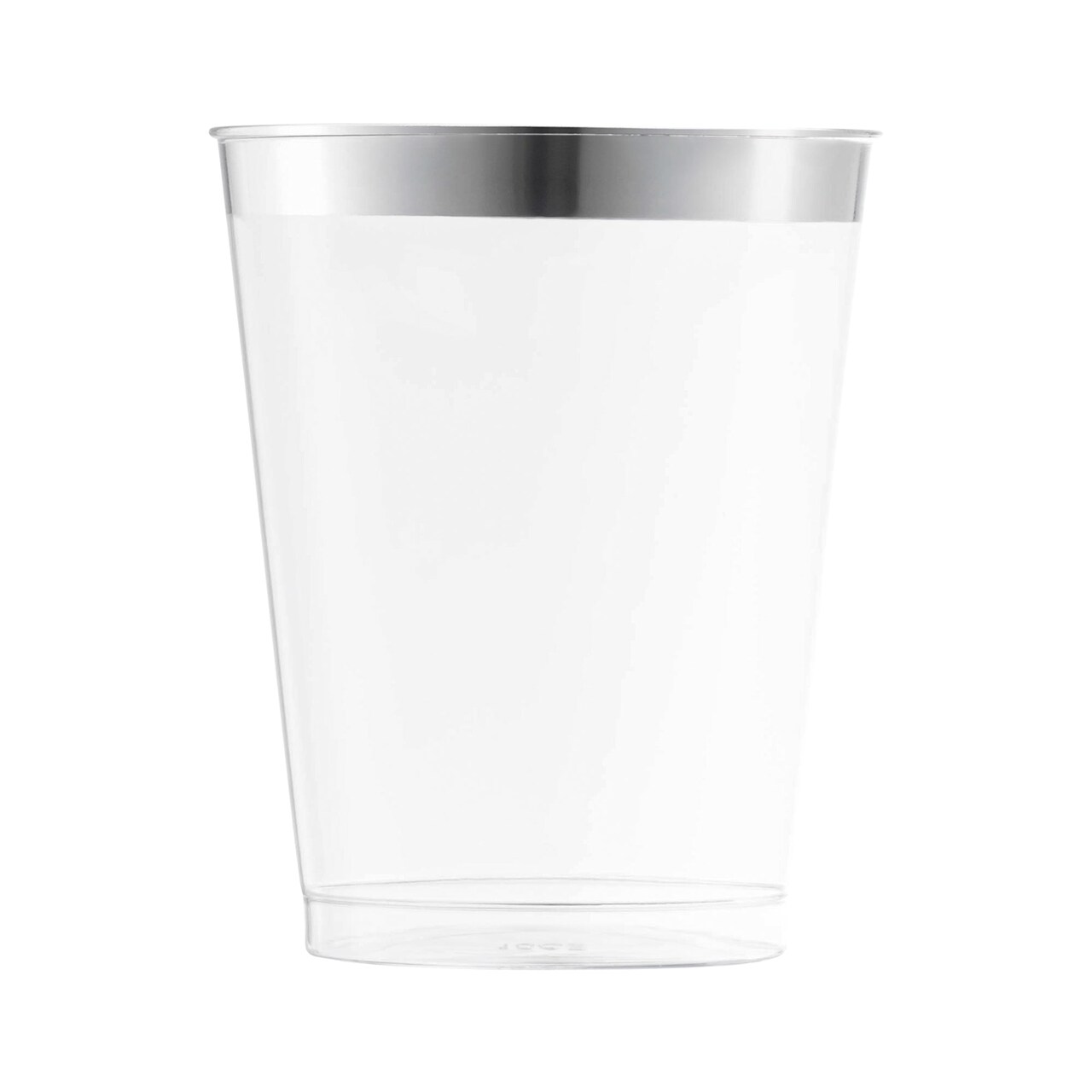 Clear with Metallic Silver Rim Round Tumblers - 10 oz. (336 Cups)